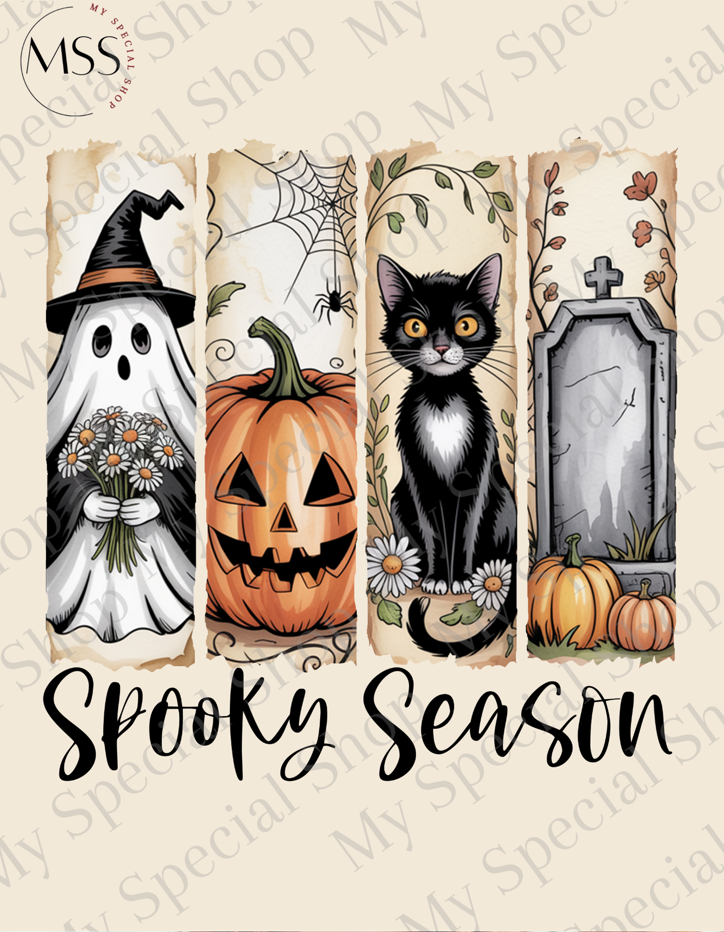 Spooky Season PNG – Cute Halloween Ghost | Pumpkin | Cat & Grave | Bella + Canvas | Unisex My Special Shop