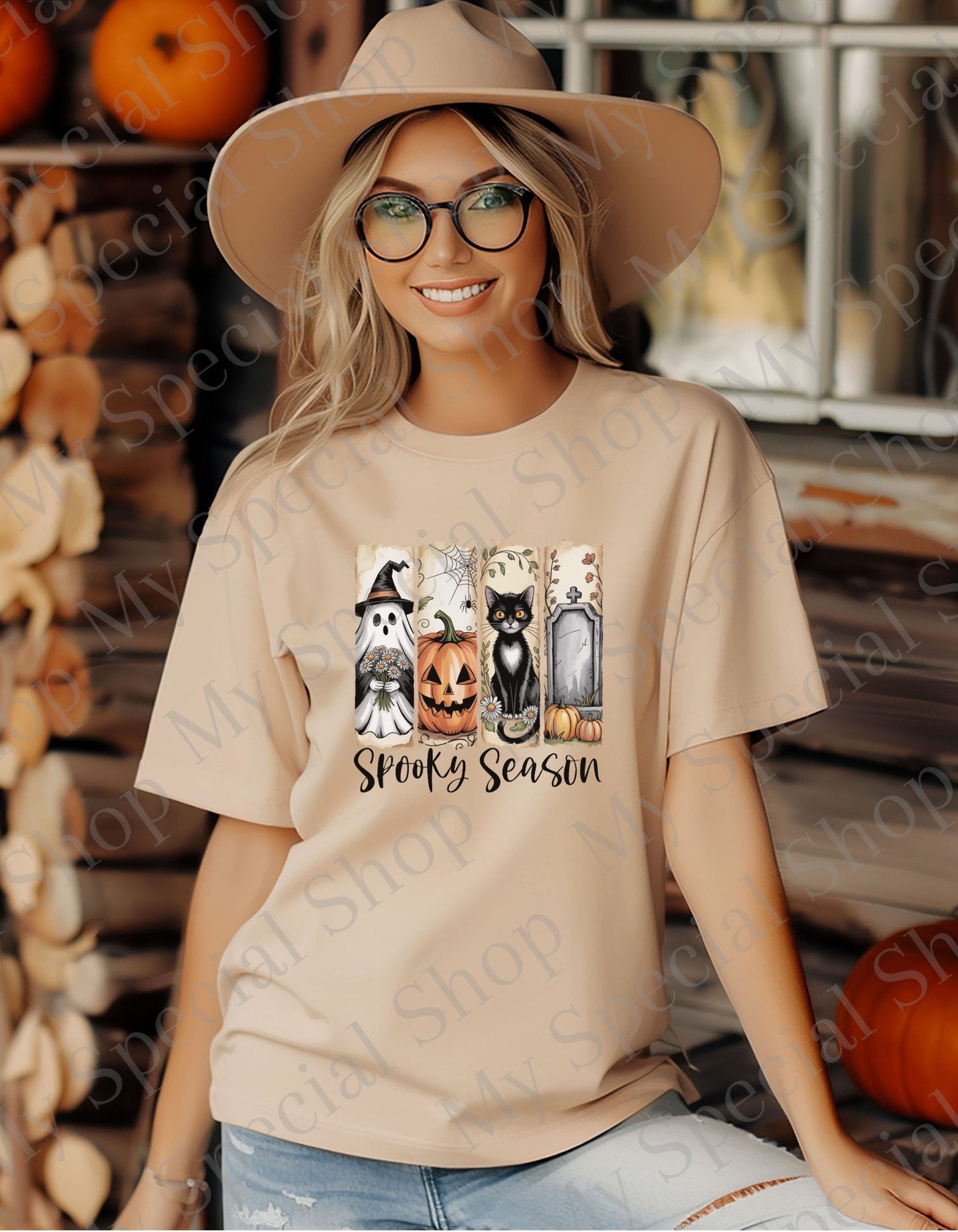 Spooky Season PNG – Cute Halloween Ghost | Pumpkin | Cat & Grave | Bella + Canvas | Unisex My Special Shop