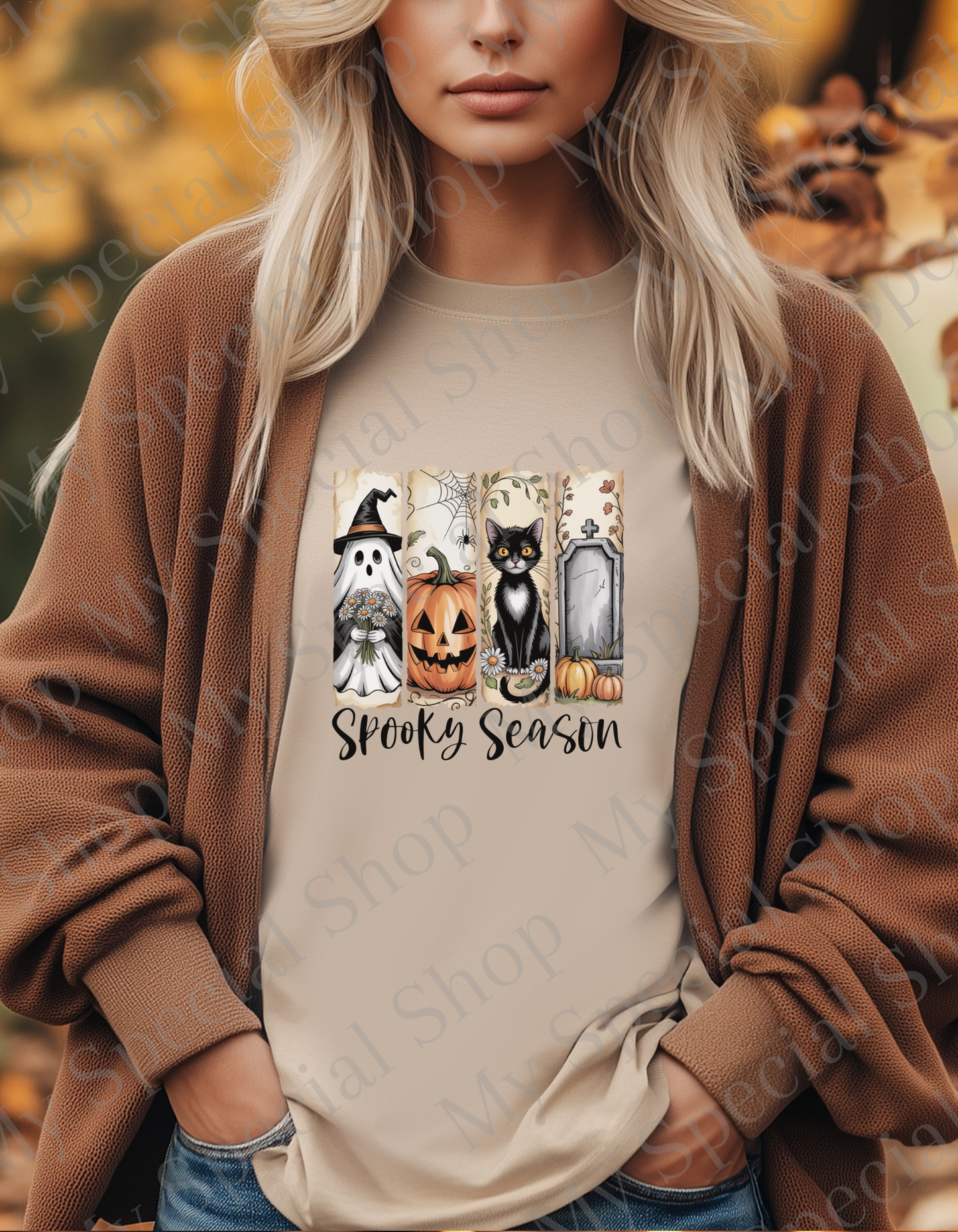 Spooky Season PNG – Cute Halloween Ghost | Pumpkin | Cat & Grave | Bella + Canvas | Unisex My Special Shop
