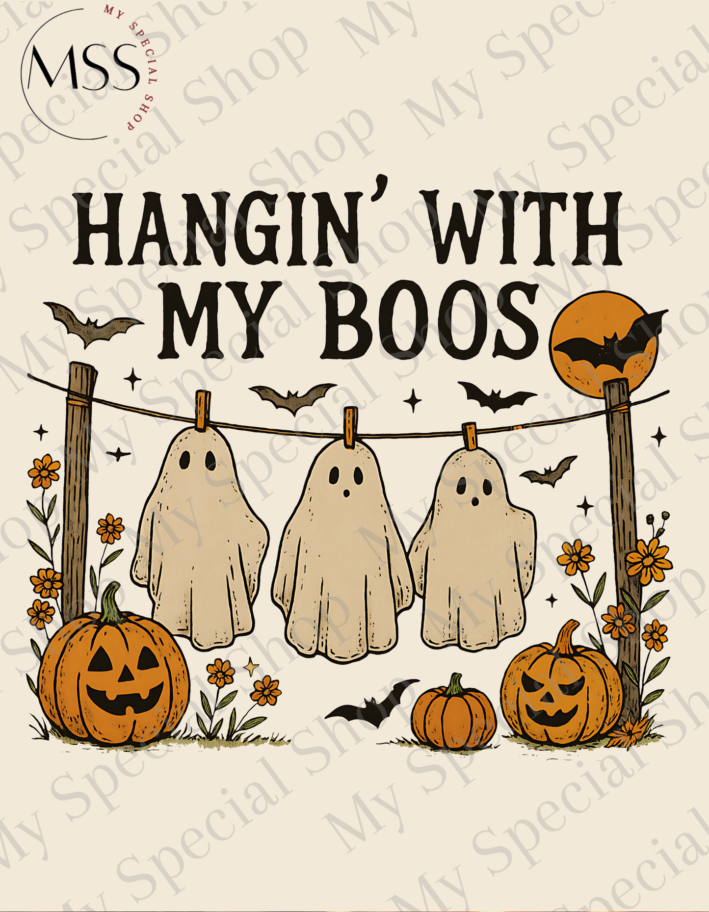 Spooky Season PNG – Cute Halloween Ghost | Pumpkin | Cat & Grave | Bella + Canvas | Unisex (Copy) My Special Shop