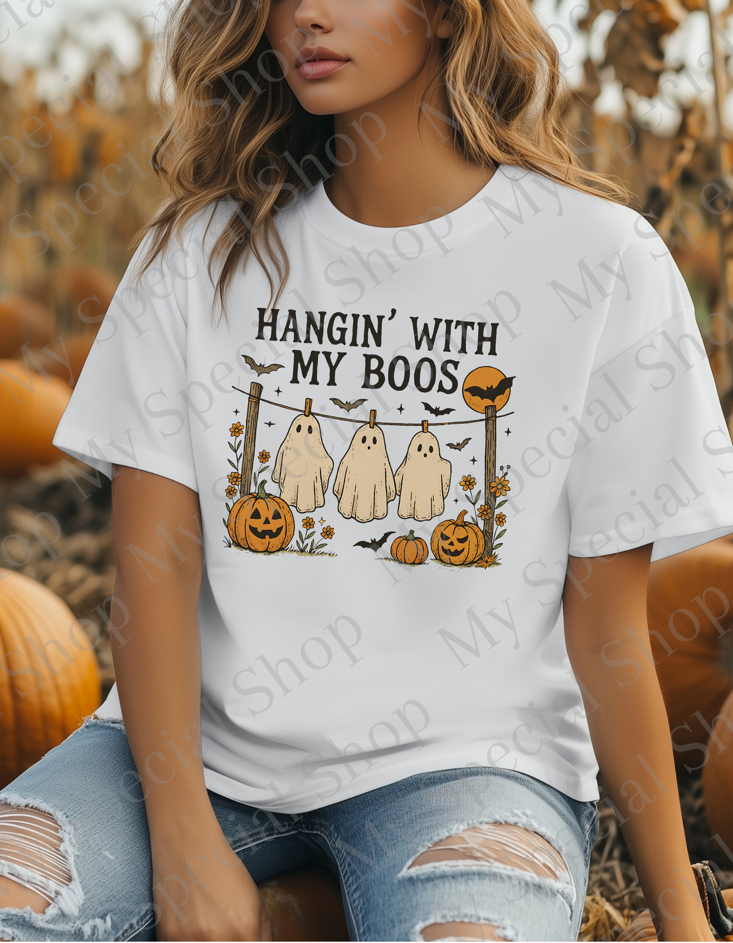 Spooky Season PNG – Cute Halloween Ghost | Pumpkin | Cat & Grave | Bella + Canvas | Unisex (Copy) My Special Shop