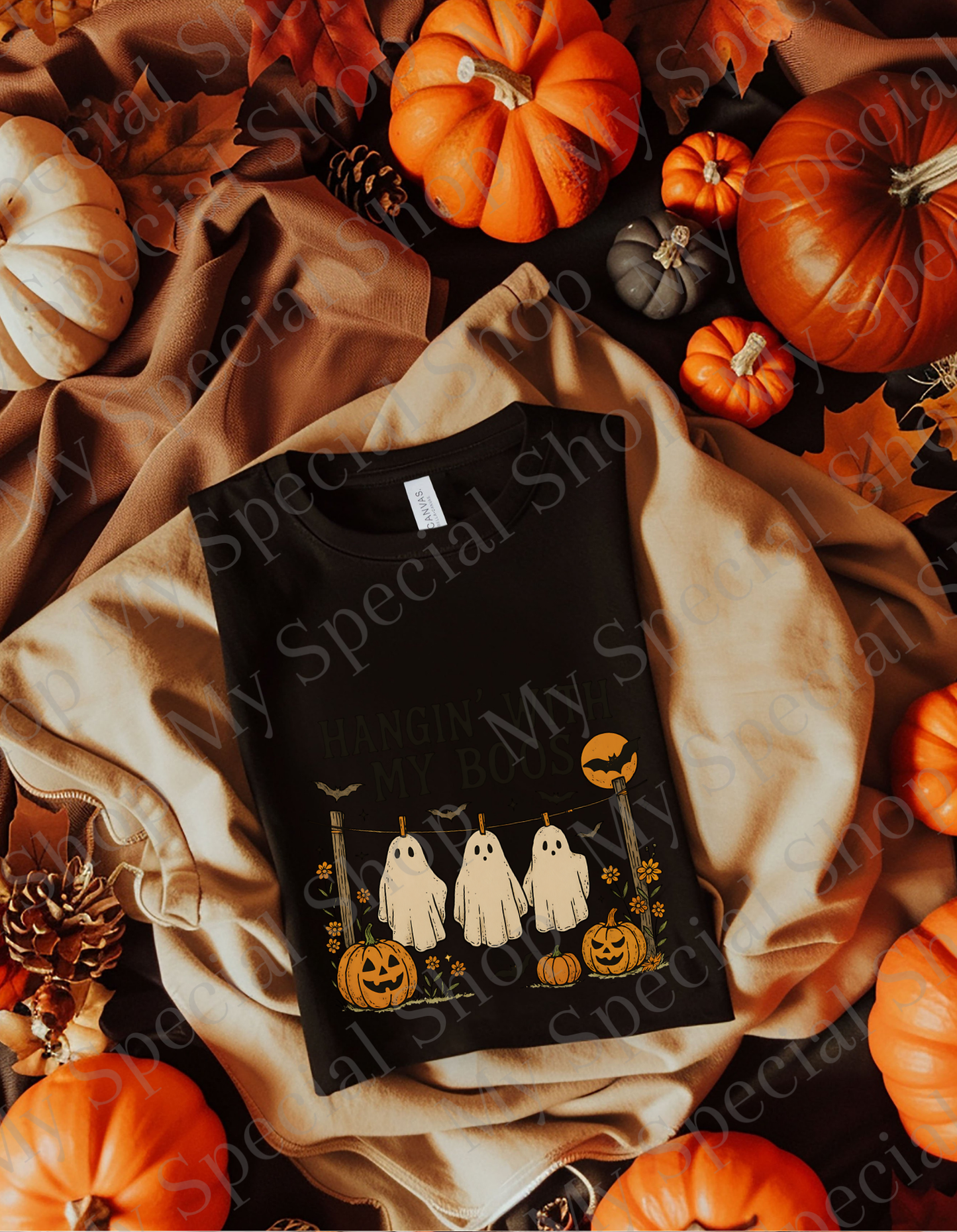 Spooky Season PNG – Cute Halloween Ghost | Pumpkin | Cat & Grave | Bella + Canvas | Unisex (Copy) My Special Shop