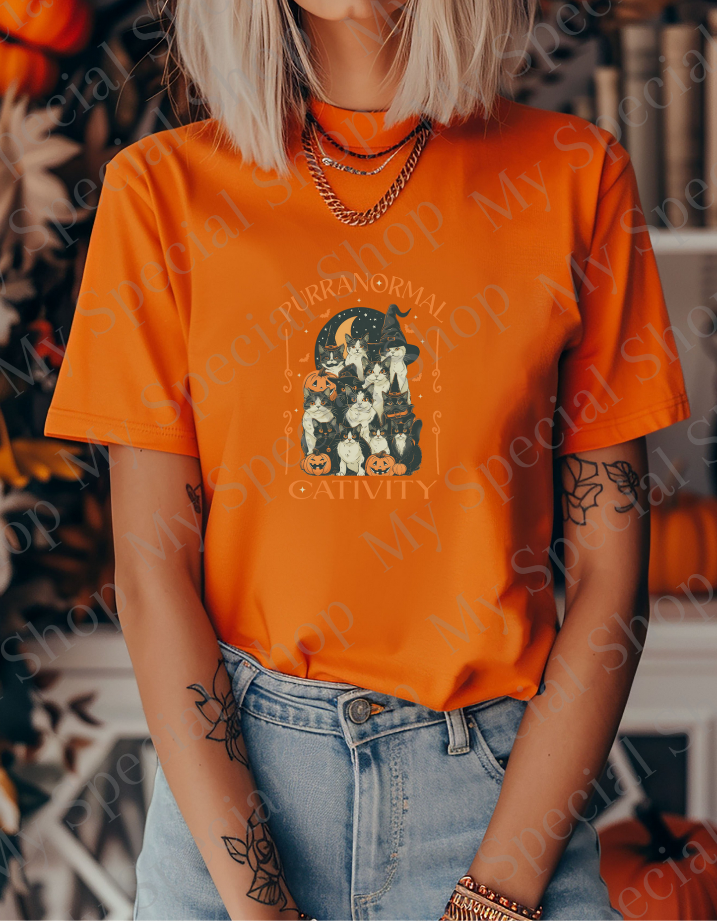 Purranormal Cativity Halloween Shirt β Spooky Cats Tee | Bow | Funny | Bella + Canvas | Unisex My Special Shop