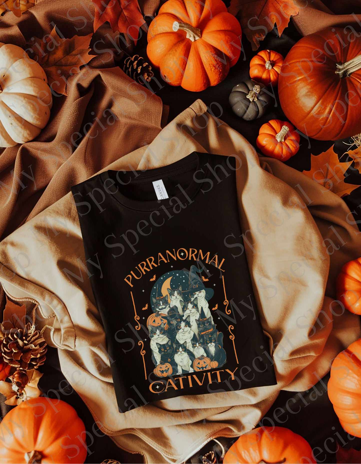 Purranormal Cativity Halloween Shirt β Spooky Cats Tee | Bow | Funny | Bella + Canvas | Unisex My Special Shop