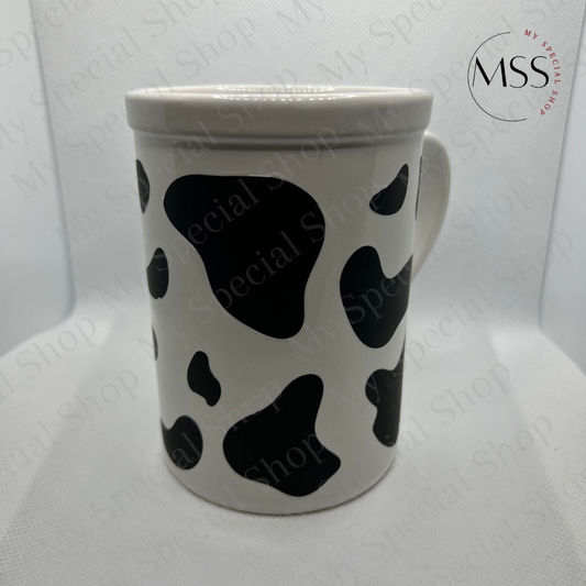 Bold Cow Print Mug – Farmhouse Aesthetic with Durable Vinyl Design | 16 oz | Cow Pattern | Straight Mug | My Special Shop