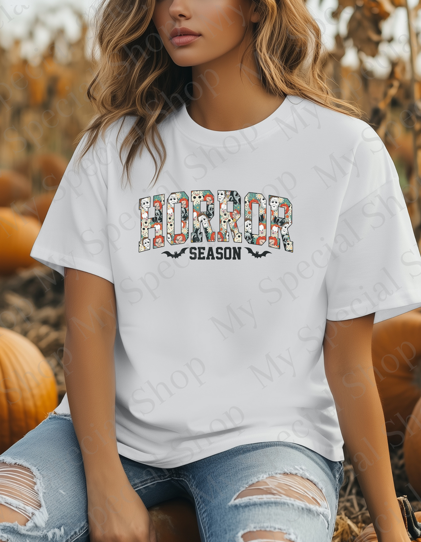 Horror Season | Floral Slasher Design | Halloween | Spooky | Iconic | Graphic Tee | | Bella Canvas | Soft style | Unisex My Special Shop