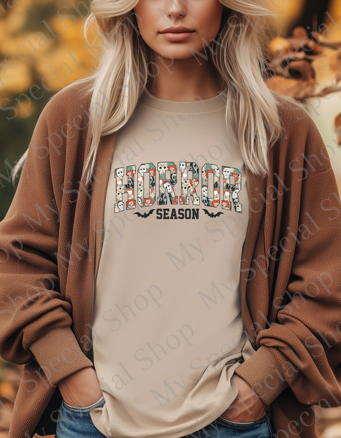 Horror Season | Floral Slasher Design | Halloween | Spooky | Iconic | Graphic Tee | | Bella Canvas | Soft style | Unisex My Special Shop