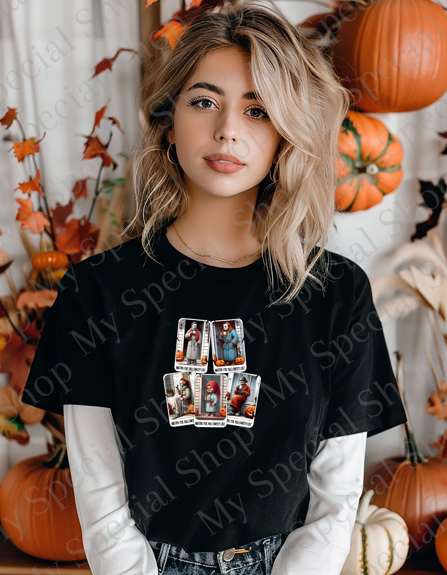 Waiting for Halloween Like – Funny Horror Villain Shirt| Halloween | Spooky | Iconic | Graphic Tee | | Bella Canvas | Soft style | Unisex (Copy) (Copy) My Special Shop