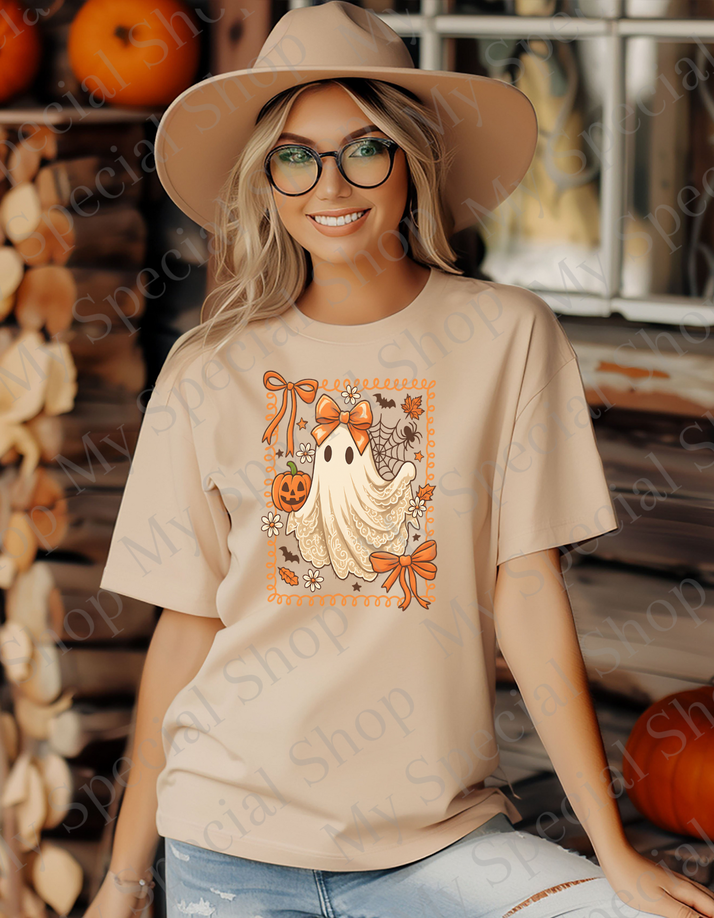 Girly Ghost Halloween Shirt | Coquette Ghost Tee | Lace Ghost | Bow Bella Canvas | Fall Shirt | Cute Spooky Season T-Shirt | Unisex My Special Shop