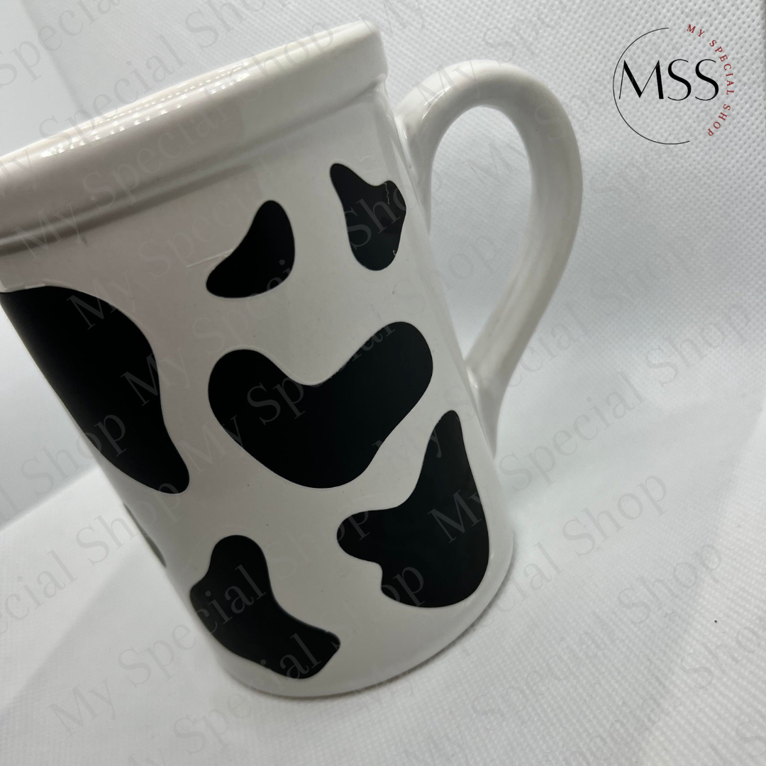 Bold Cow Print Mug – Farmhouse Aesthetic with Durable Vinyl Design | 16 oz | Cow Pattern | Straight Mug | My Special Shop
