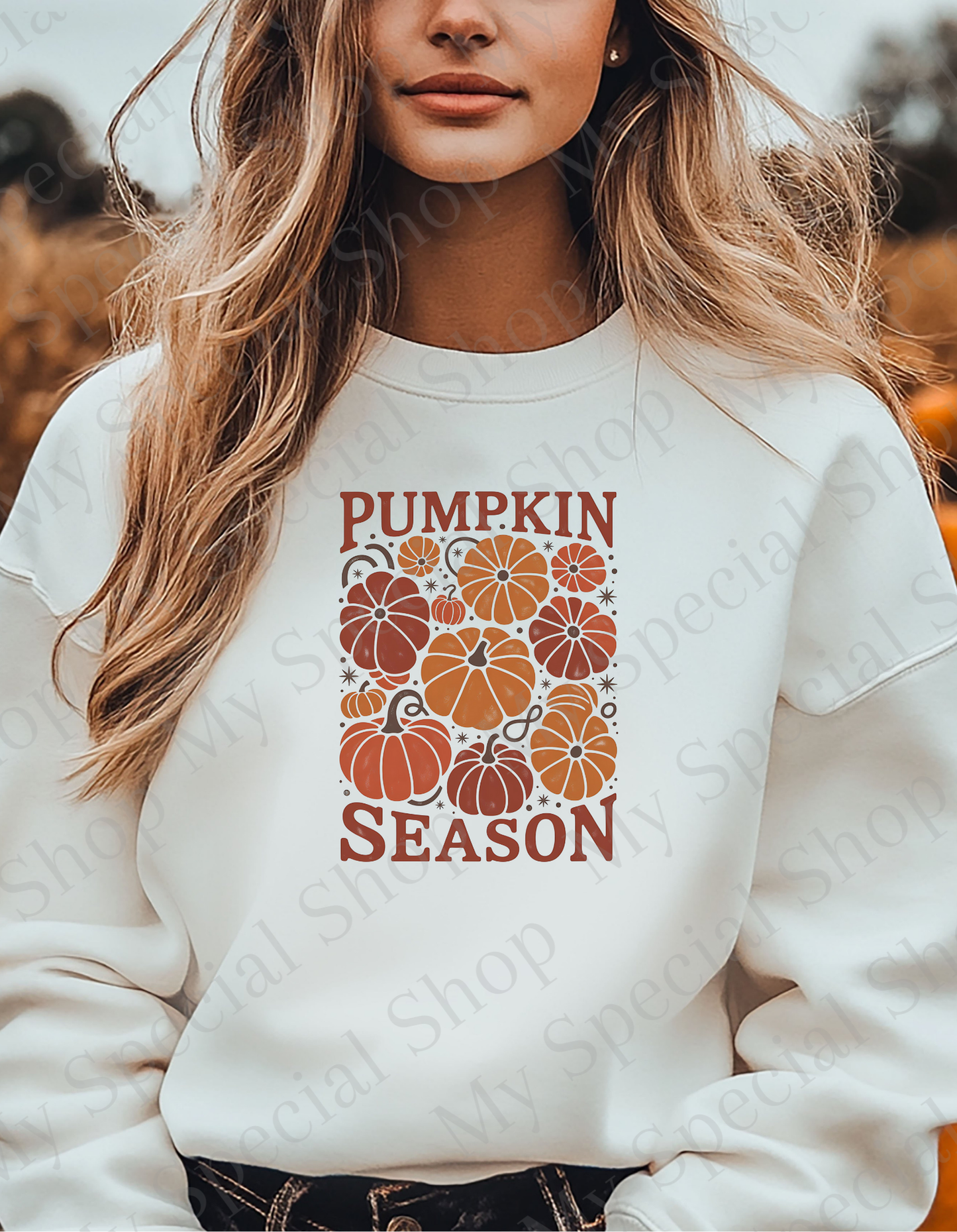 Pumpkin Season Sweatshirt – Cozy Fall Crewneck Pullover| Graphic Tee | Soft style | Unisex My Special Shop