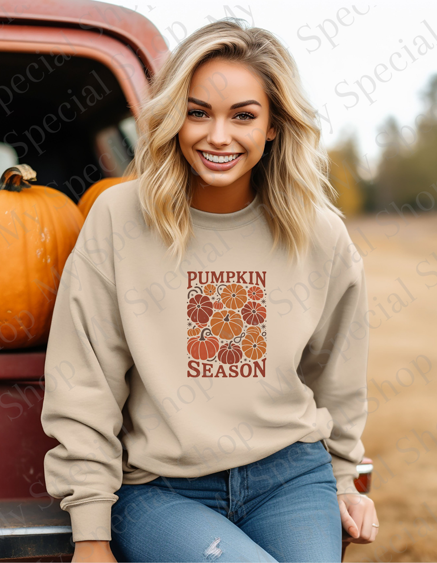 Pumpkin Season Sweatshirt – Cozy Fall Crewneck Pullover| Graphic Tee | Soft style | Unisex My Special Shop