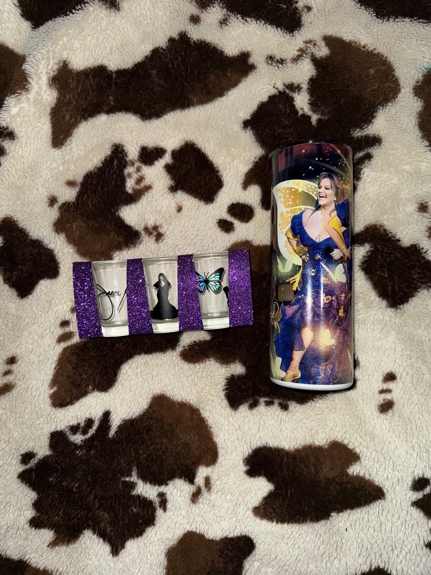 Jenni Rivera Drink set | Shot Glass & Tumbler | La Jenni | La Diva | Mariposa | 20oz | 1.5 oz | Sublimated | My Special Shop