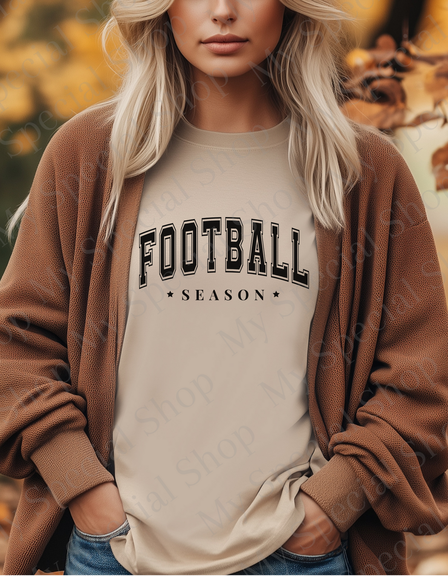 Football Season Shirt | Fall Game Day | Bella Canvas Tee | Neutral Aesthetic Varsity Football Shirt | Game Day Outfit | Soft style | Unisex My Special Shop