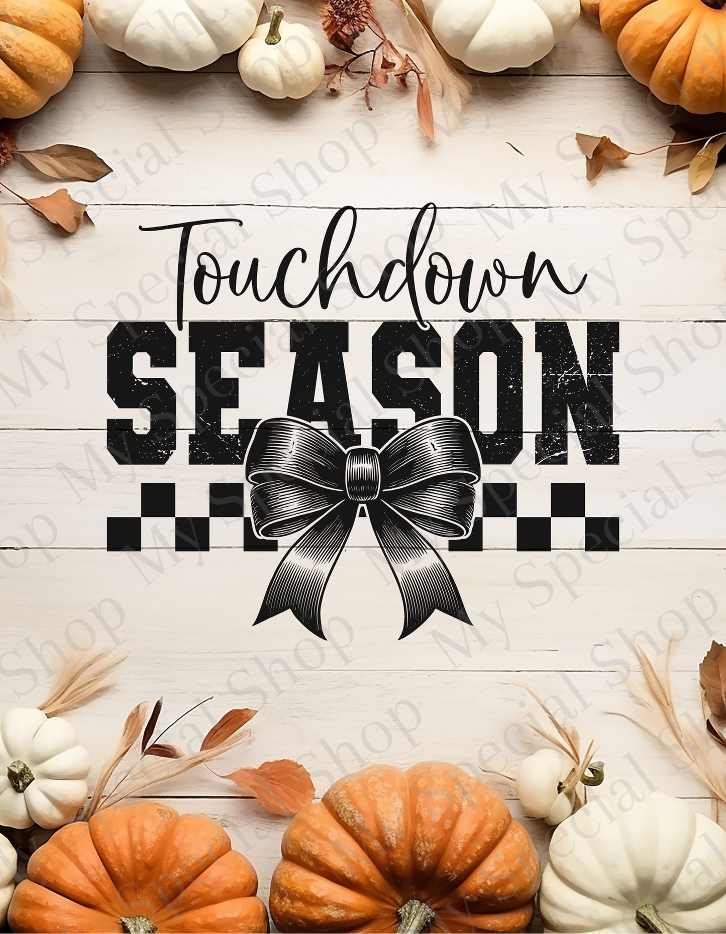 Touchdown Season Sweatshirt | Gildan 1800 Crewneck | Fall Football Game Day Pullover | Black & White Bow Graphic | Game Day Outfit | Unisex My Special Shop