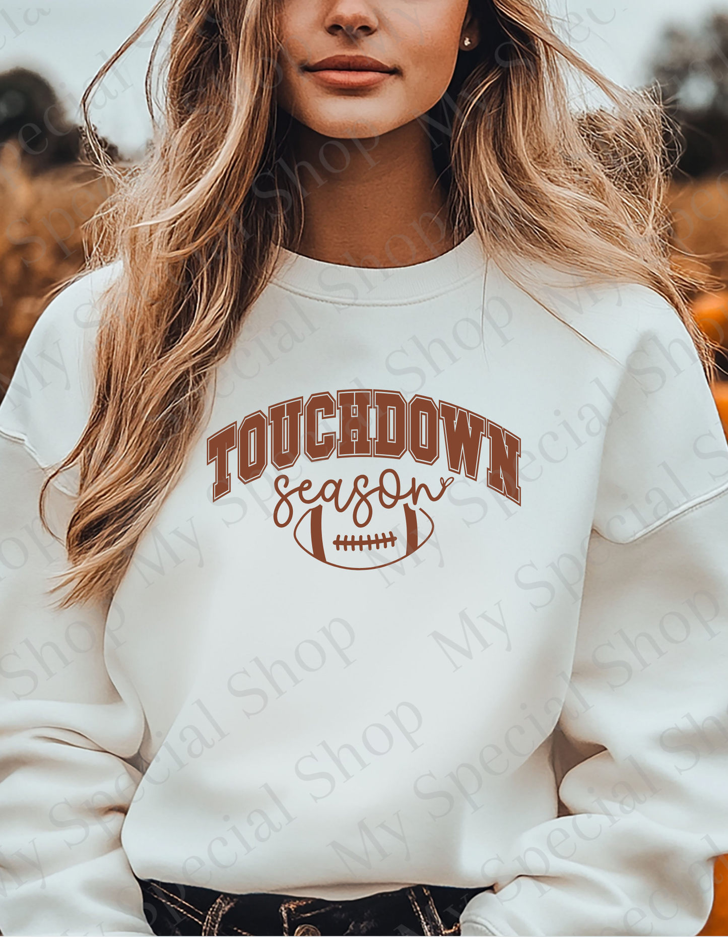 Touchdown Season Sweatshirt | Fall Football Crewneck | Cozy Pullover | Game Day | Brown Varsity Graphic | Game Day Outfit | Unisex My Special Shop