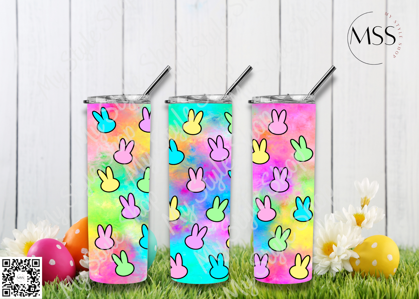 Easter pattern #2 | Bunny | 20oz | Skinny | Straight | Rabbit | Sublimated | Colorful | Mystyleshop