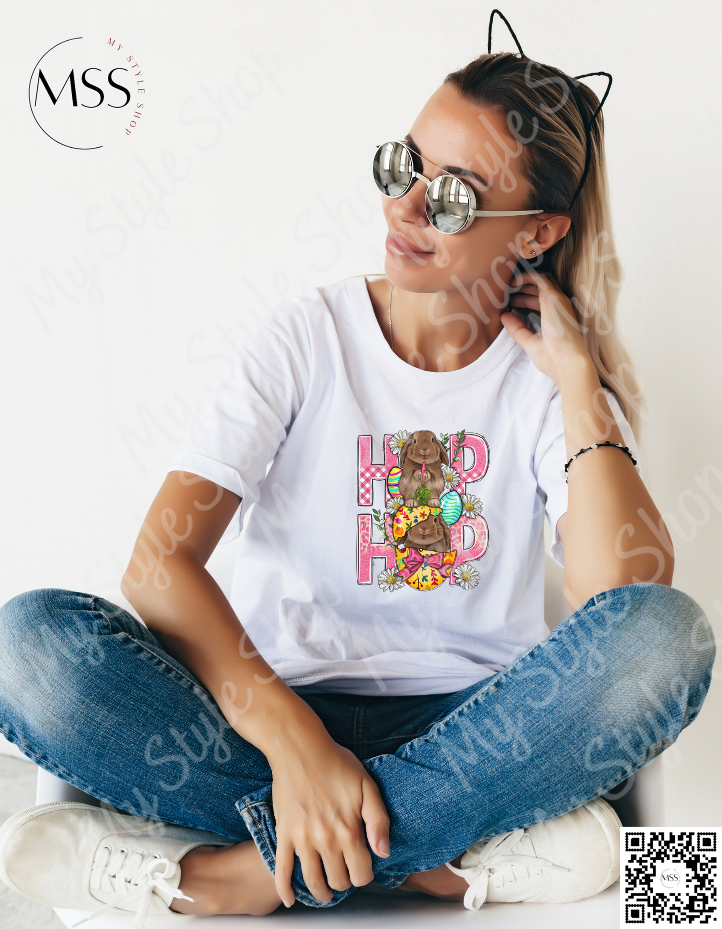 Hop Hop Shirt | Easter Basket | Easter Bunny | Retro | Sublimated | Polyester | Cotton Feel | Unisex My Style Shop