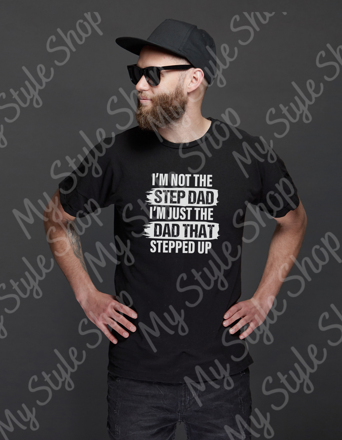 Not A Step Dad T-shirt | Heavy Cotton | Father’s day | Gift| Vinyl | Black