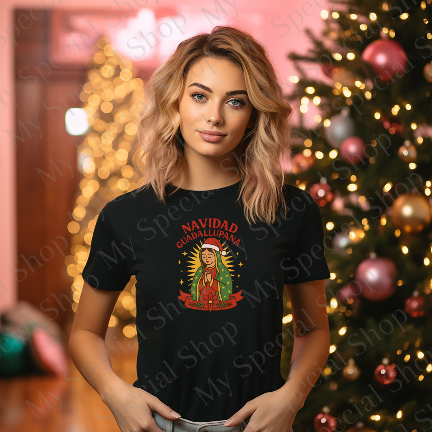 Navidad Guadalupana Virgen Mary Christmas Shirt | La Virgen de Guadalupe Holiday Tee | Hispanic Faith & Family Christmas Gift My Special Shop