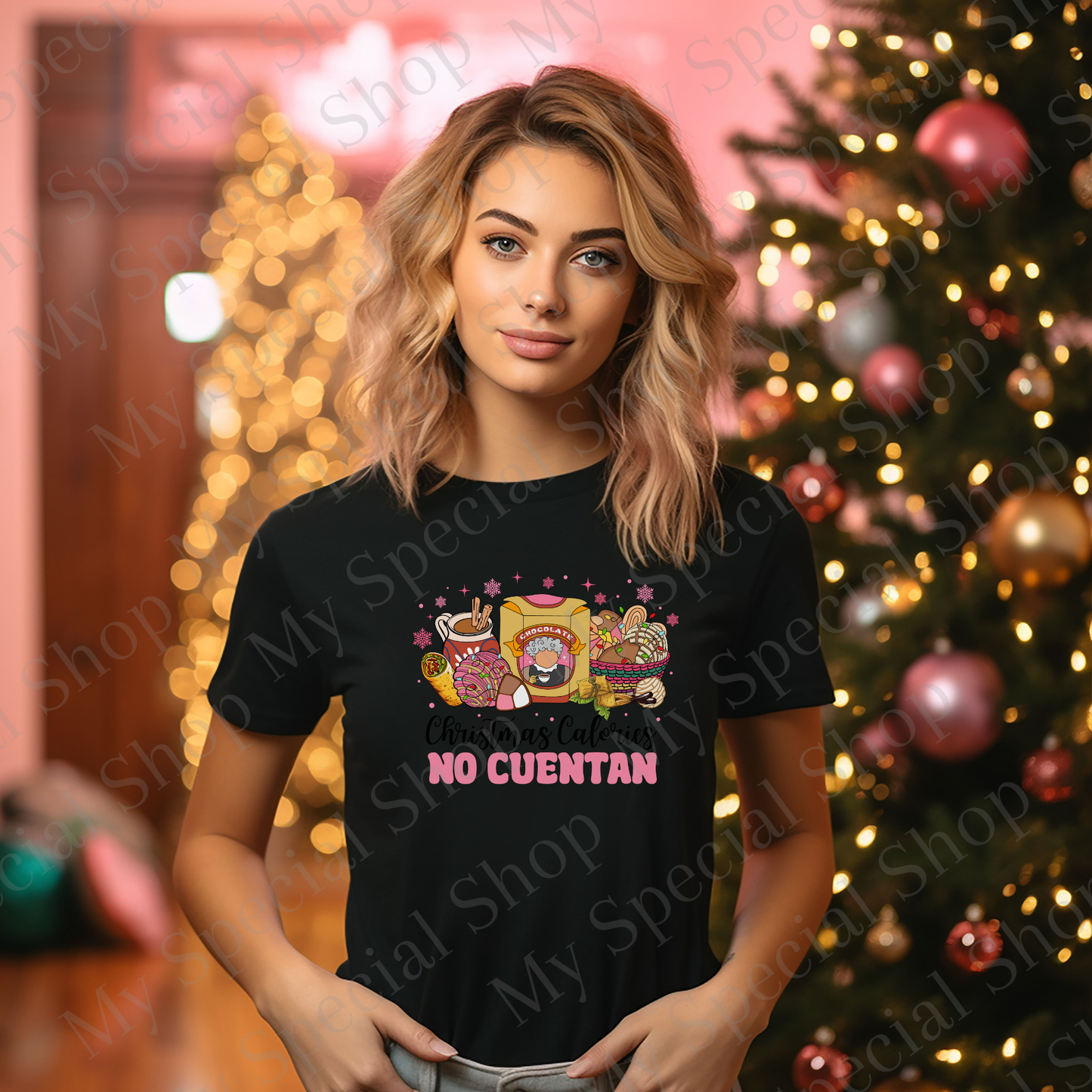 Christmas Calories No Cuentan Shirt | Funny Latino Christmas Tee | Pan Dulce & Abuelita Chocolate Shirt | Navidad Humor Shirt My Special Shop