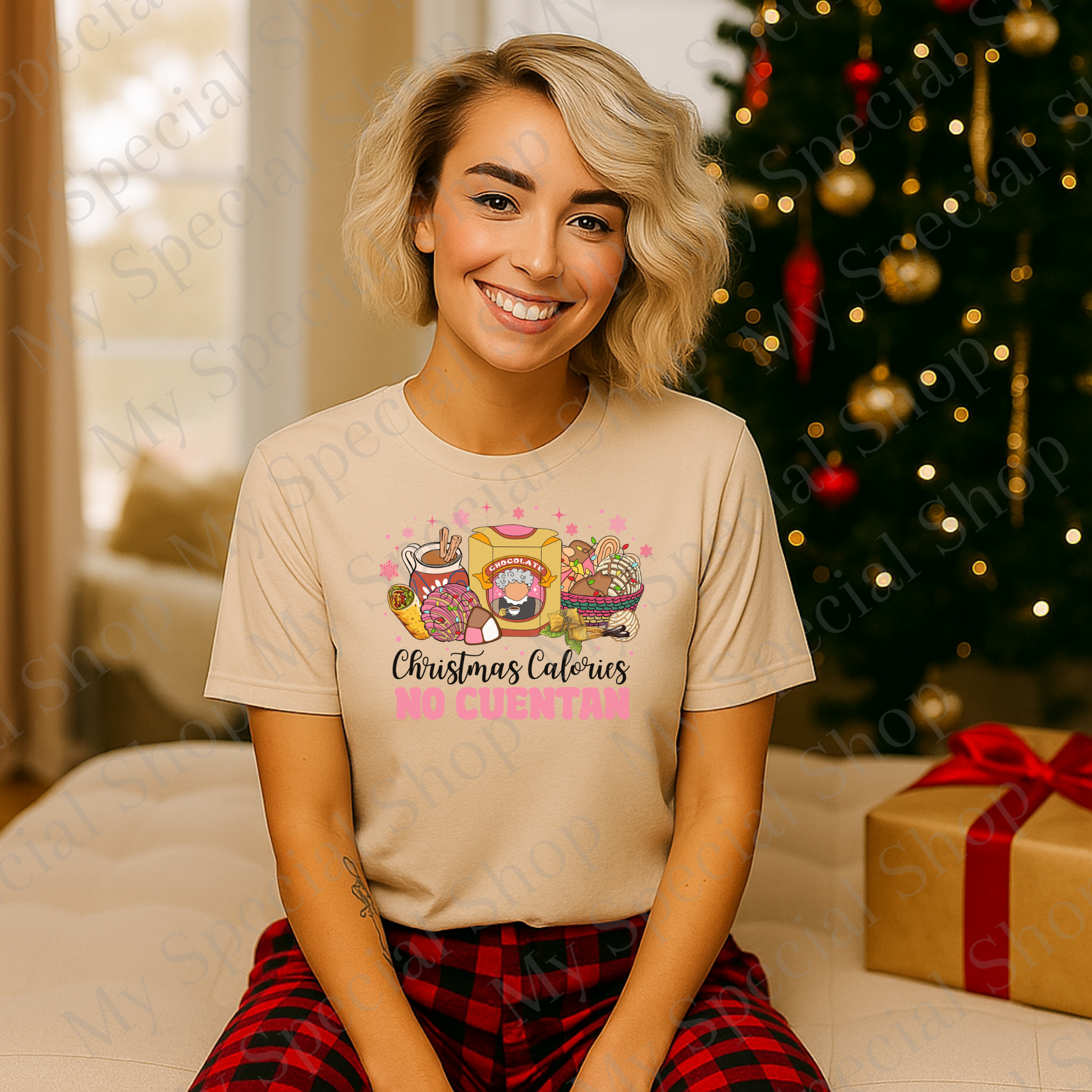 Christmas Calories No Cuentan Shirt | Funny Latino Christmas Tee | Pan Dulce & Abuelita Chocolate Shirt | Navidad Humor Shirt My Special Shop