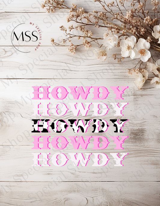 Howdy Howdy Howdy T-Shirt | Western Cowgirl Pink Graphic Tee | Country Retro Rodeo Shirt | Southern Y2K Trend My Special Shop