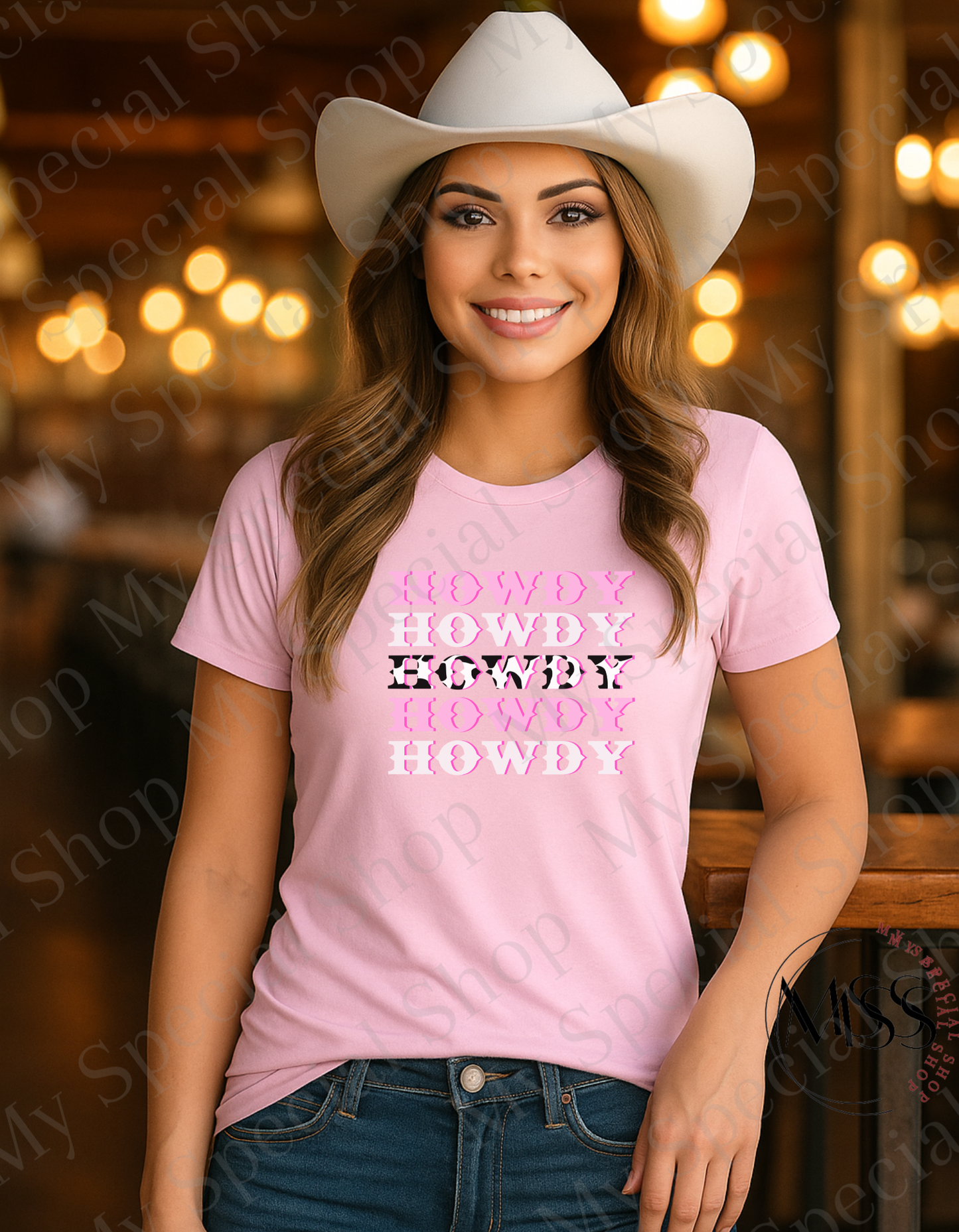 Howdy Howdy Howdy T-Shirt | Western Cowgirl Pink Graphic Tee | Country Retro Rodeo Shirt | Southern Y2K Trend My Special Shop