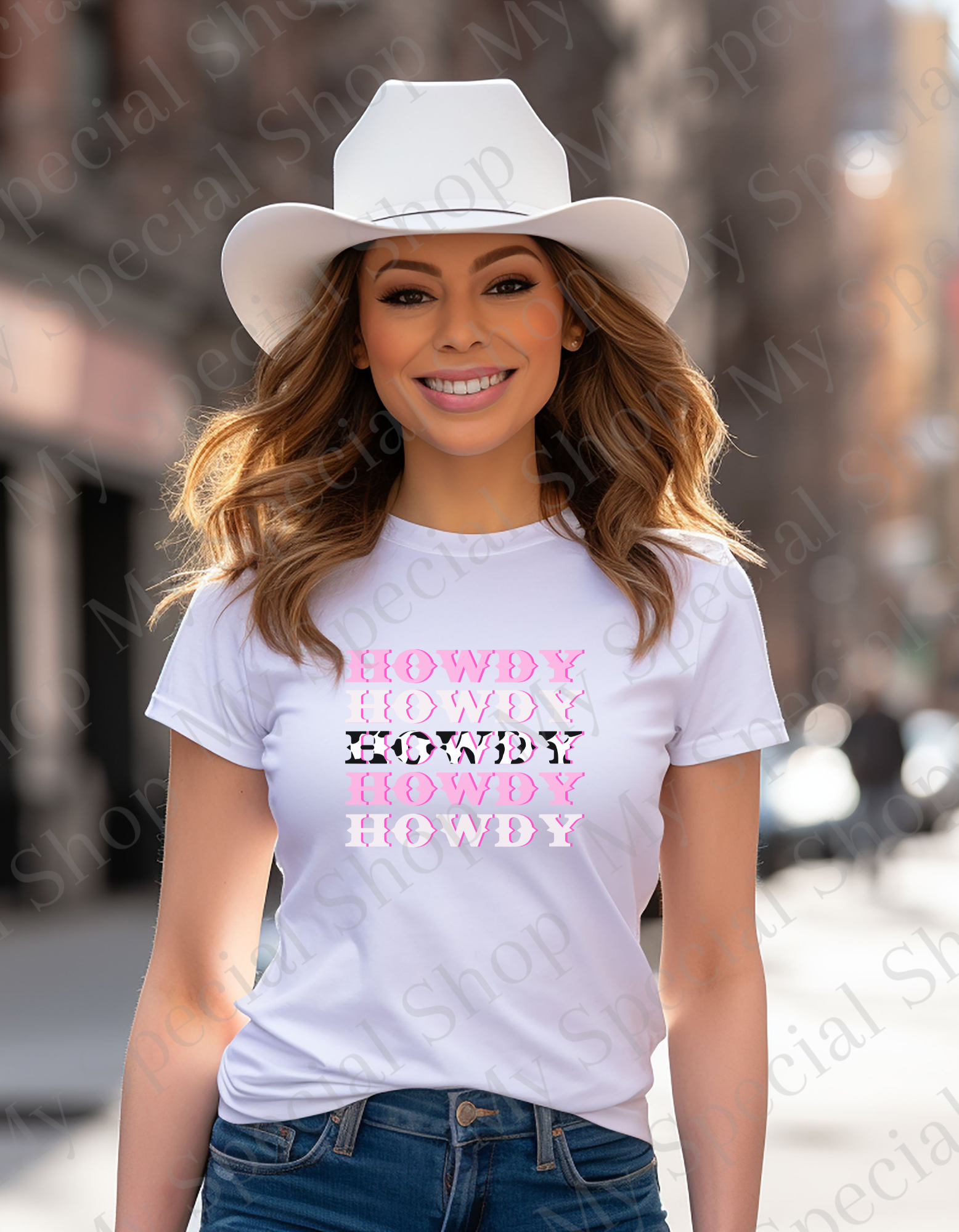 Howdy Howdy Howdy T-Shirt | Western Cowgirl Pink Graphic Tee | Country Retro Rodeo Shirt | Southern Y2K Trend My Special Shop