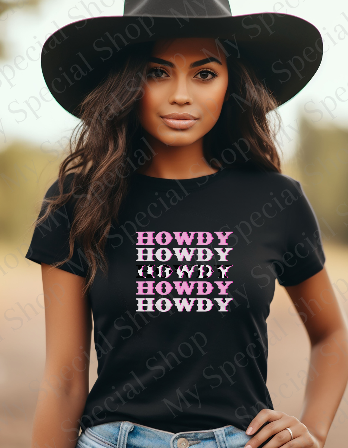 Howdy Howdy Howdy T-Shirt | Western Cowgirl Pink Graphic Tee | Country Retro Rodeo Shirt | Southern Y2K Trend My Special Shop