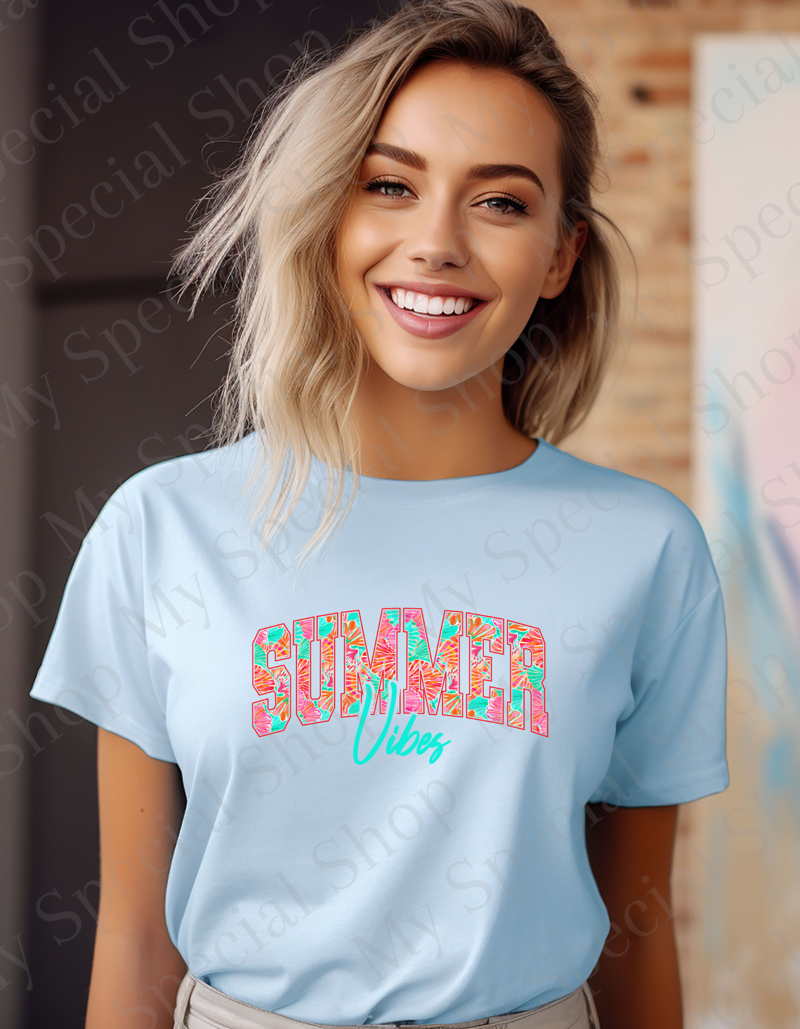 Summer Vibe #2 | Cotton | Summer time | Beach Vibe | Flower | Bright Color My Special Shop