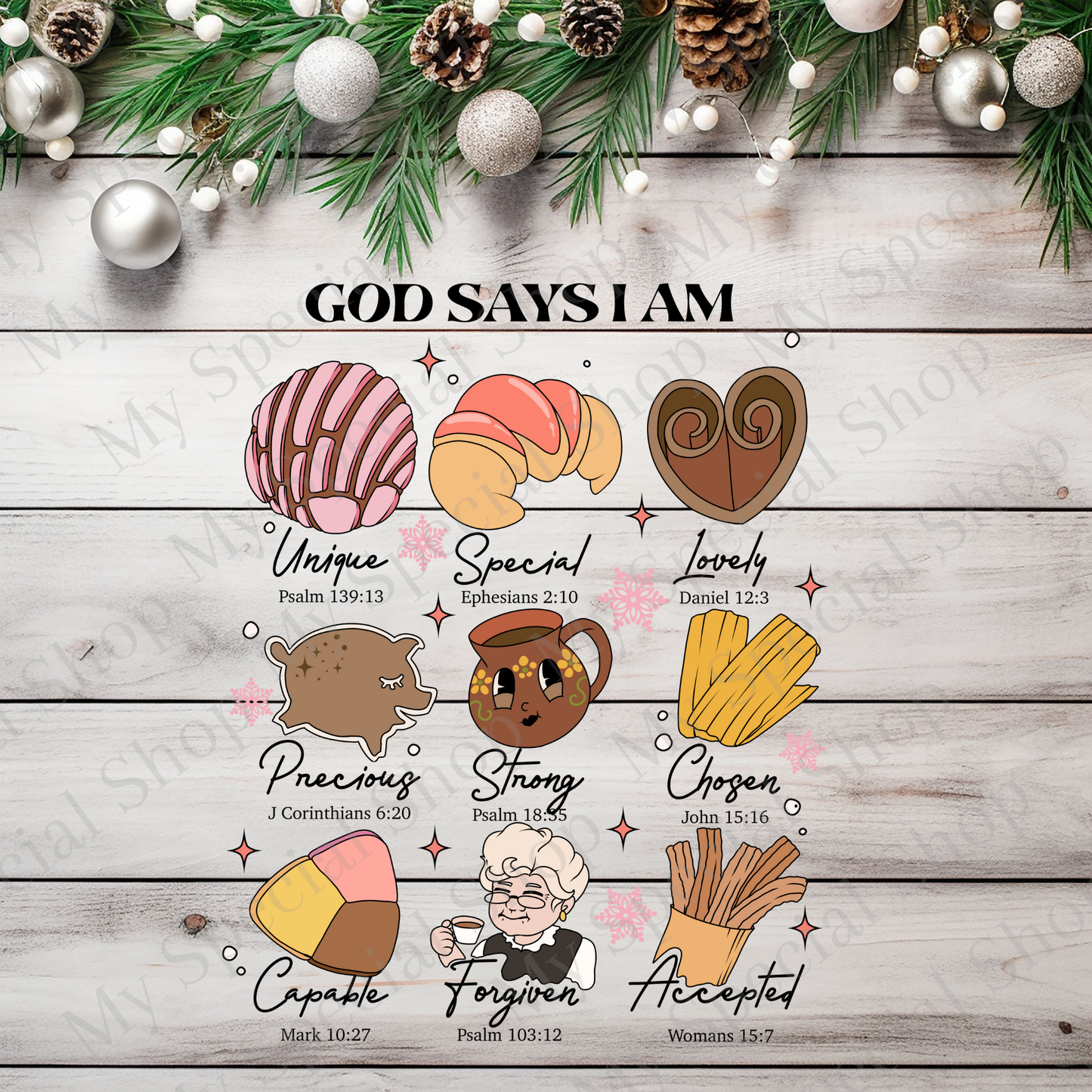God Says I Am Pan Dulce Shirt | Christian Mexican Shirt | Faith and Culture Tee | Inspirational Latina Religious Shirt My Special Shop