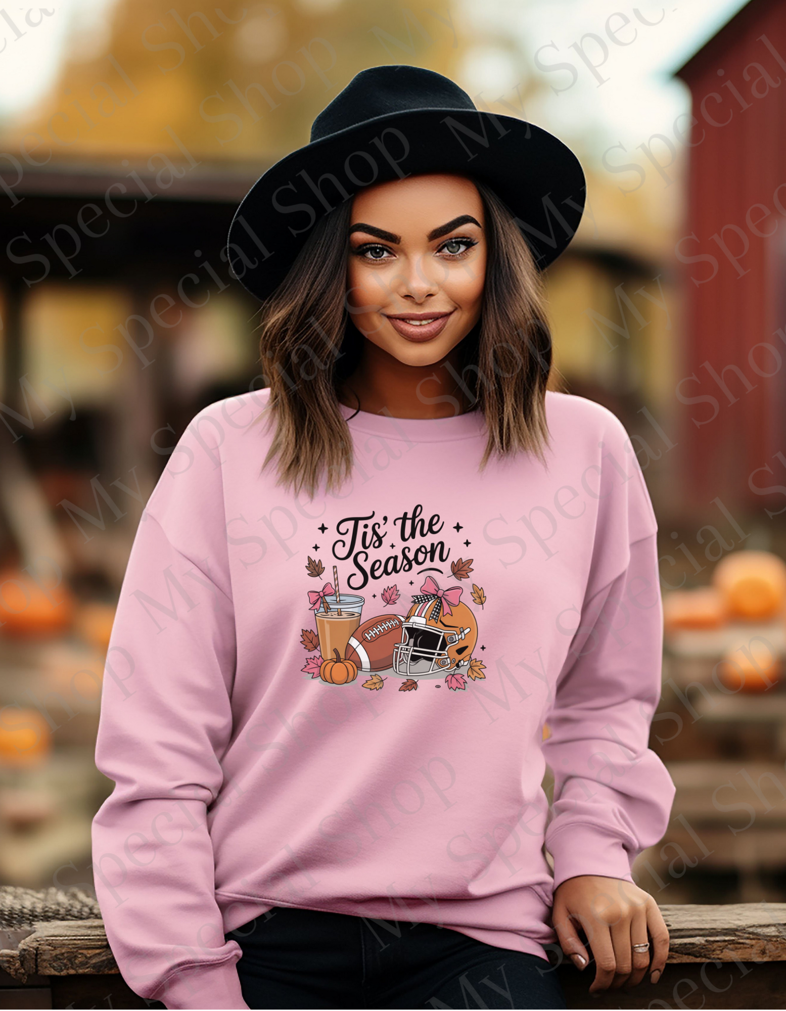 Tis’ the Season Fall Sweatshirt – Gildan 1800 Cozy Crewneck – Football & Pumpkin Spice Graphic Pullover | Team Spirit | Game Night | Graphic Tee | | Bella Canvas | Soft style | Unisex My Special Shop