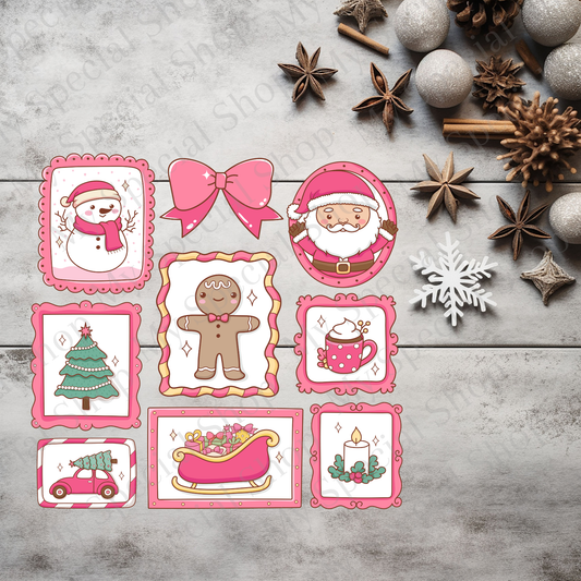 Pink Christmas Shirt | Cute Pastel Holiday Tee with Santa, Gingerbread, and Snowman | Girly Christmas Shirt for Women & Teens My Special Shop