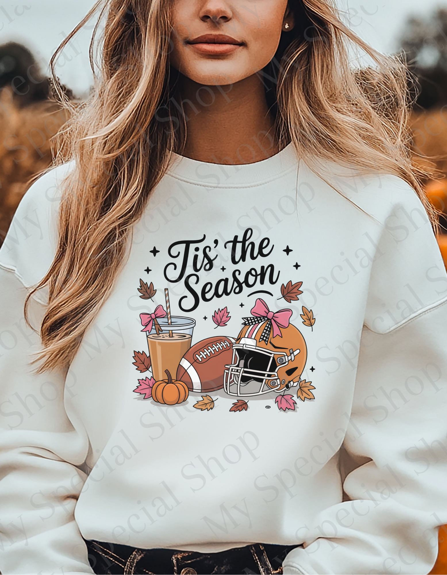 Tis’ the Season Fall Sweatshirt – Gildan 1800 Cozy Crewneck – Football & Pumpkin Spice Graphic Pullover | Team Spirit | Game Night | Graphic Tee | | Bella Canvas | Soft style | Unisex My Special Shop