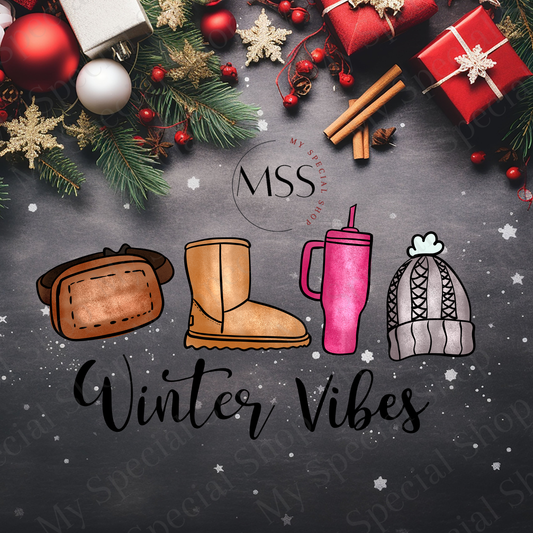 Winter Vibes Shirt or Sweatshirt | Cozy Aesthetic Winter Outfit | Uggs, Stanley Cup & Beanie Design | Trendy Christmas Apparel My Special Shop