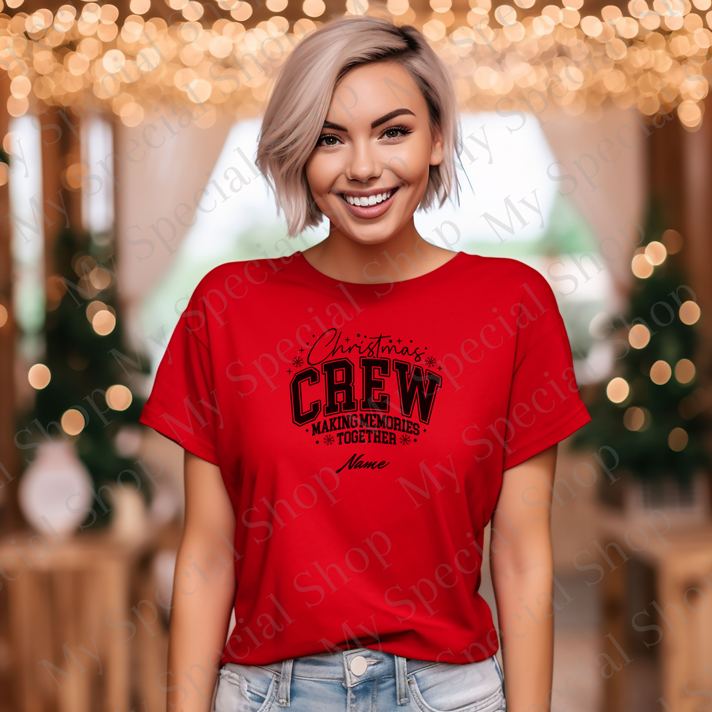 Personalized Christmas Crew Shirt | Custom Family Christmas Shirts | Matching Holiday Outfit – Add Your Name My Special Shop