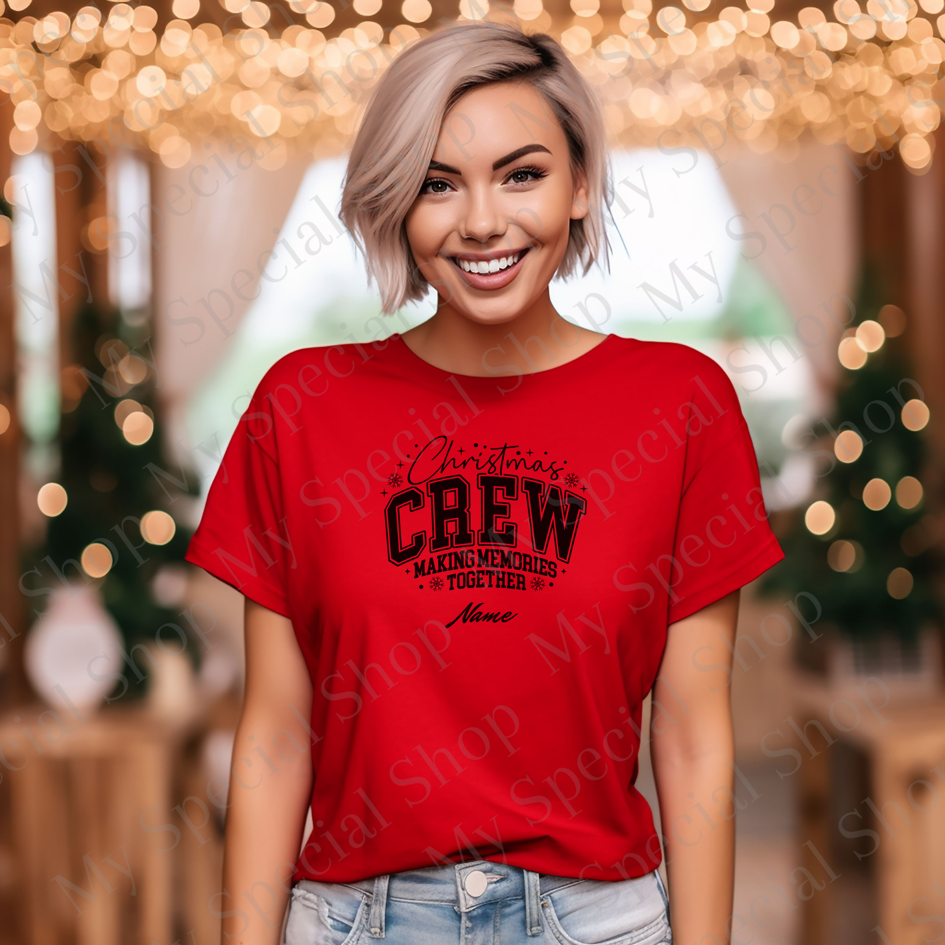 Personalized Christmas Crew Shirt | Custom Family Christmas Shirts | Matching Holiday Outfit – Add Your Name My Special Shop