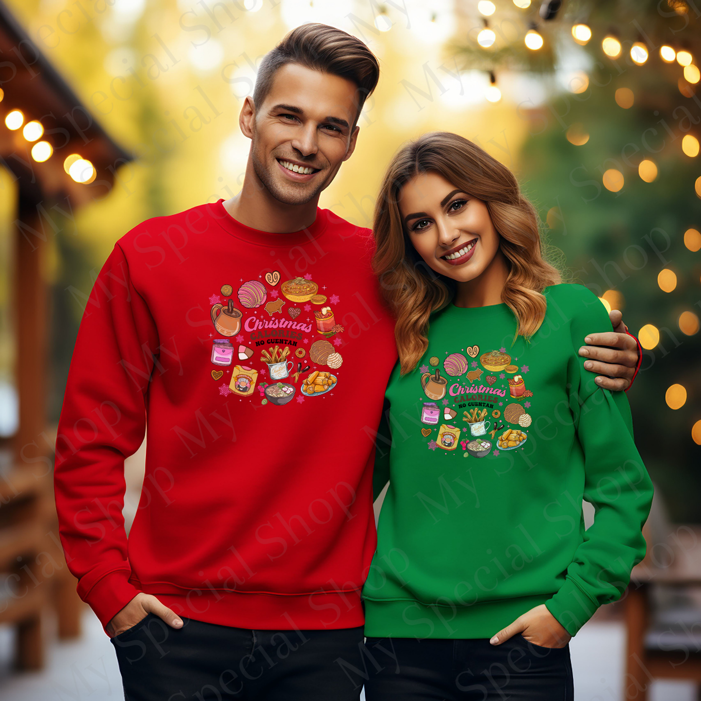 Christmas Calories No Cuentan Shirt or Sweatshirt | Funny Latino Christmas Design | Tamales, Champurrado & Pan Dulce Holiday Apparel My Special Shop