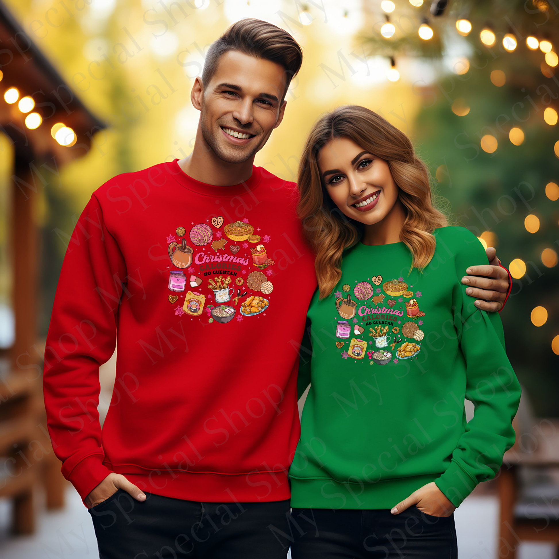 Christmas Calories No Cuentan Shirt or Sweatshirt | Funny Latino Christmas Design | Tamales, Champurrado & Pan Dulce Holiday Apparel My Special Shop
