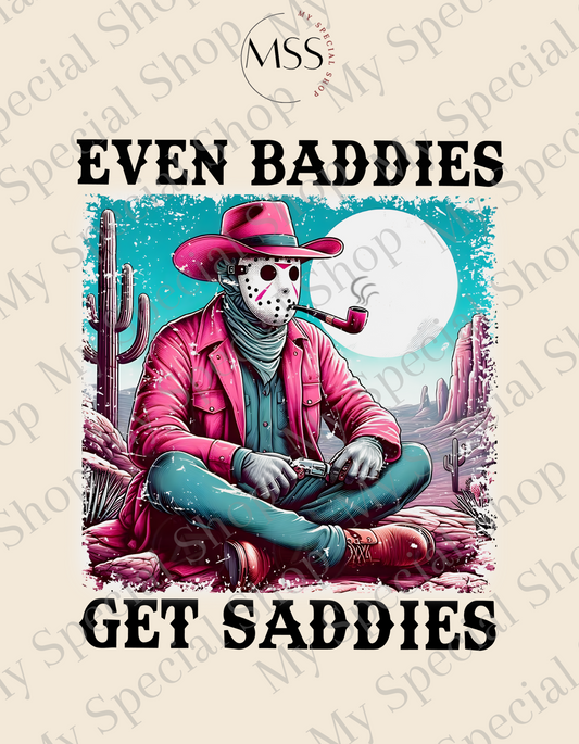 Even Baddies Get Saddies – Horror Cowboy | Halloween | Spooky | Iconic | Graphic Tee | | Bella Canvas | Soft style | Unisex My Special Shop