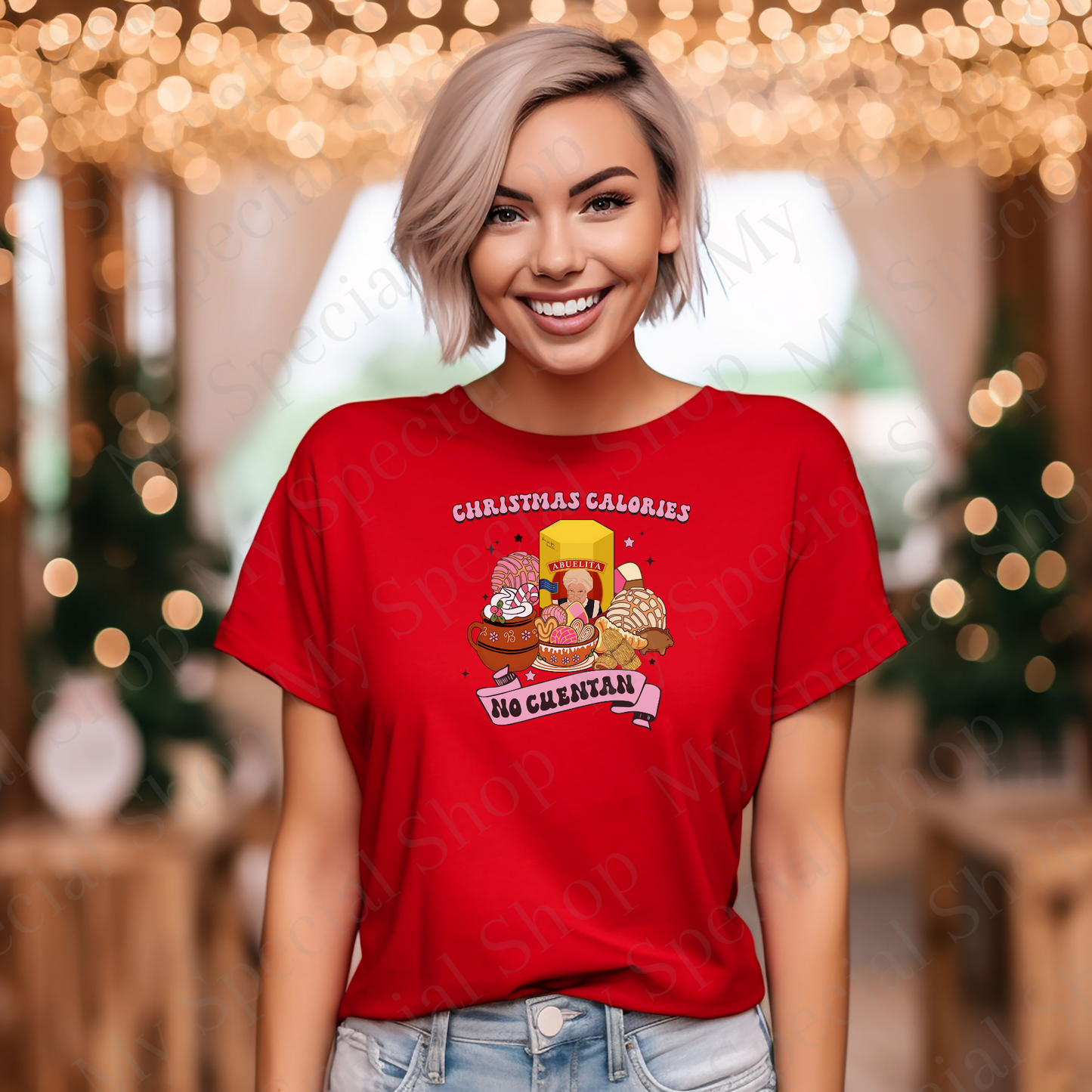 Abuelita Christmas Shirt or Sweatshirt | Cozy Latino Holiday Design | Pan Dulce, Tamales & Hot Chocolate Christmas Apparel My Special Shop