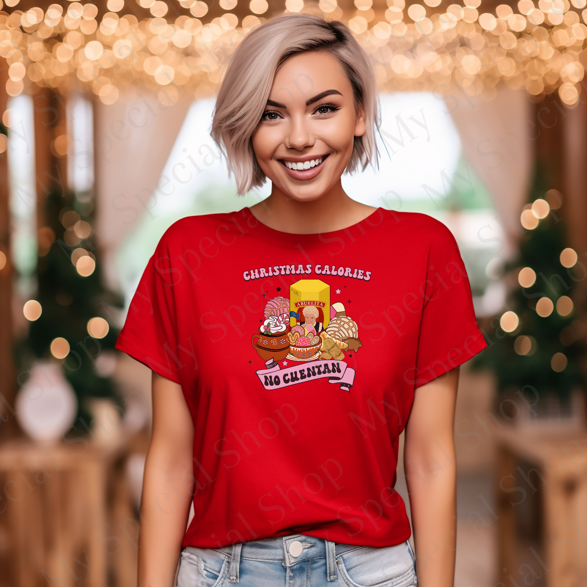 Abuelita Christmas Shirt or Sweatshirt | Cozy Latino Holiday Design | Pan Dulce, Tamales & Hot Chocolate Christmas Apparel My Special Shop