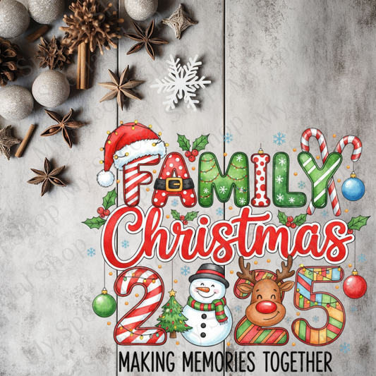 Candy Cane Family Christmas 2025 Shirts | Matching Holiday Outfits | Making Memories Together | Snowman & Reindeer Design My Special Shop