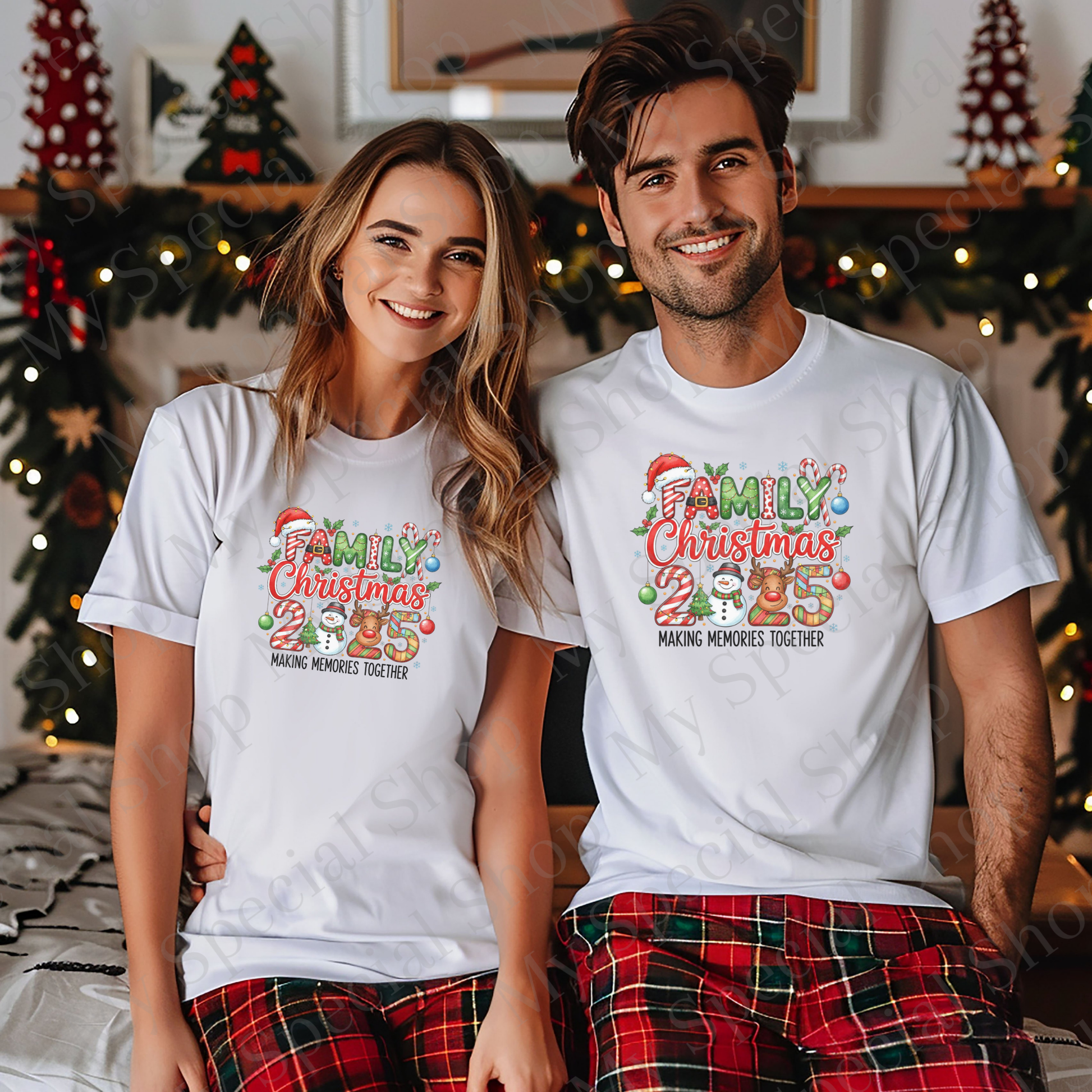 Candy Cane Family Christmas 2025 Shirts | Matching Holiday Outfits | Making Memories Together | Snowman & Reindeer Design My Special Shop