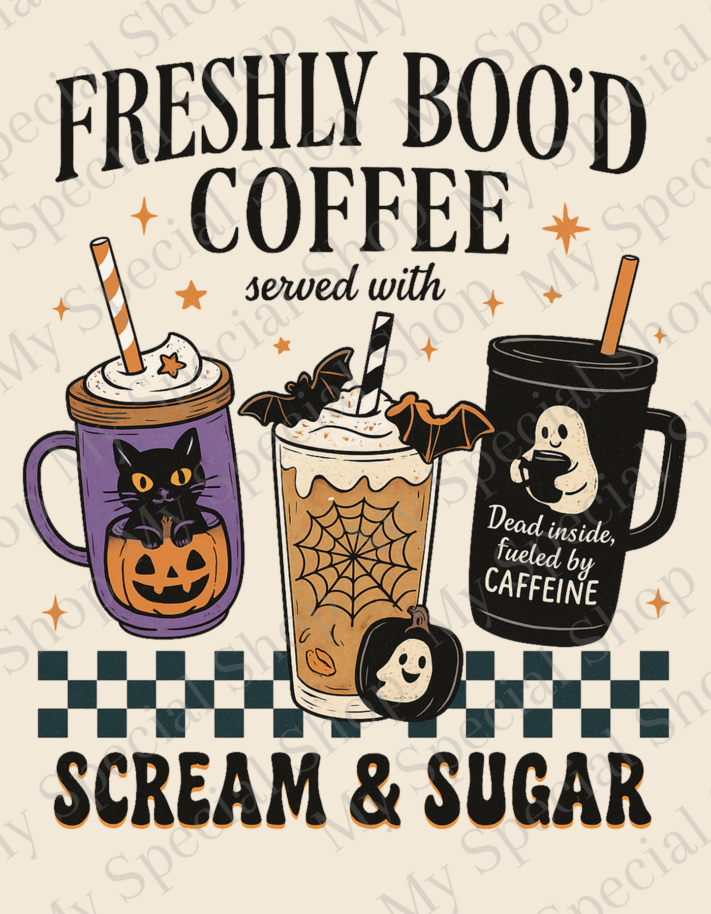 Freshly Boo’d Coffee T-Shirt | Funny Halloween Coffee Shirt | Bella Canvas Fall Tee | Caffeine Ghost Scream & Sugar Shirt | Softstyle | Unisex My Special Shop