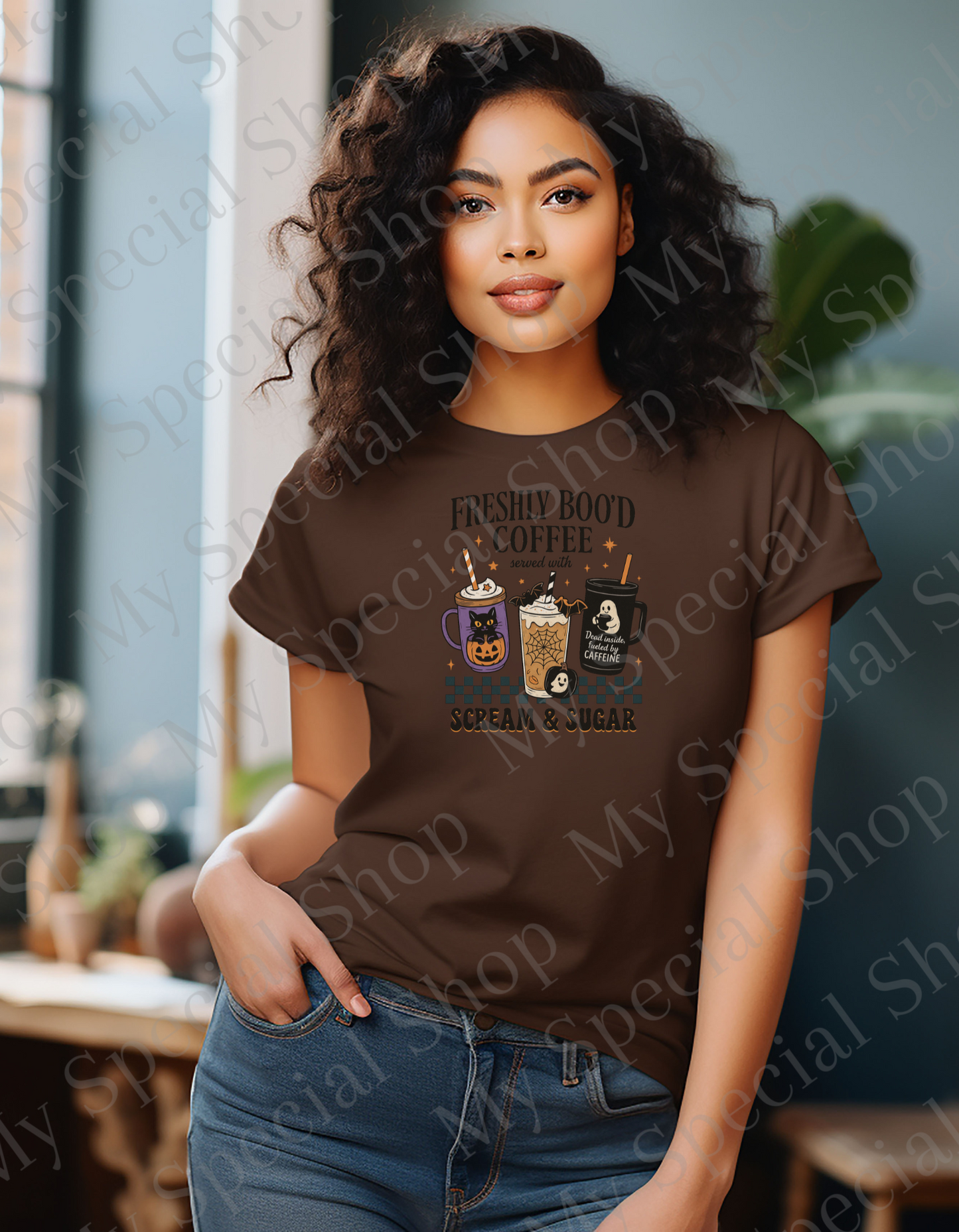 Freshly Boo’d Coffee T-Shirt | Funny Halloween Coffee Shirt | Bella Canvas Fall Tee | Caffeine Ghost Scream & Sugar Shirt | Softstyle | Unisex My Special Shop