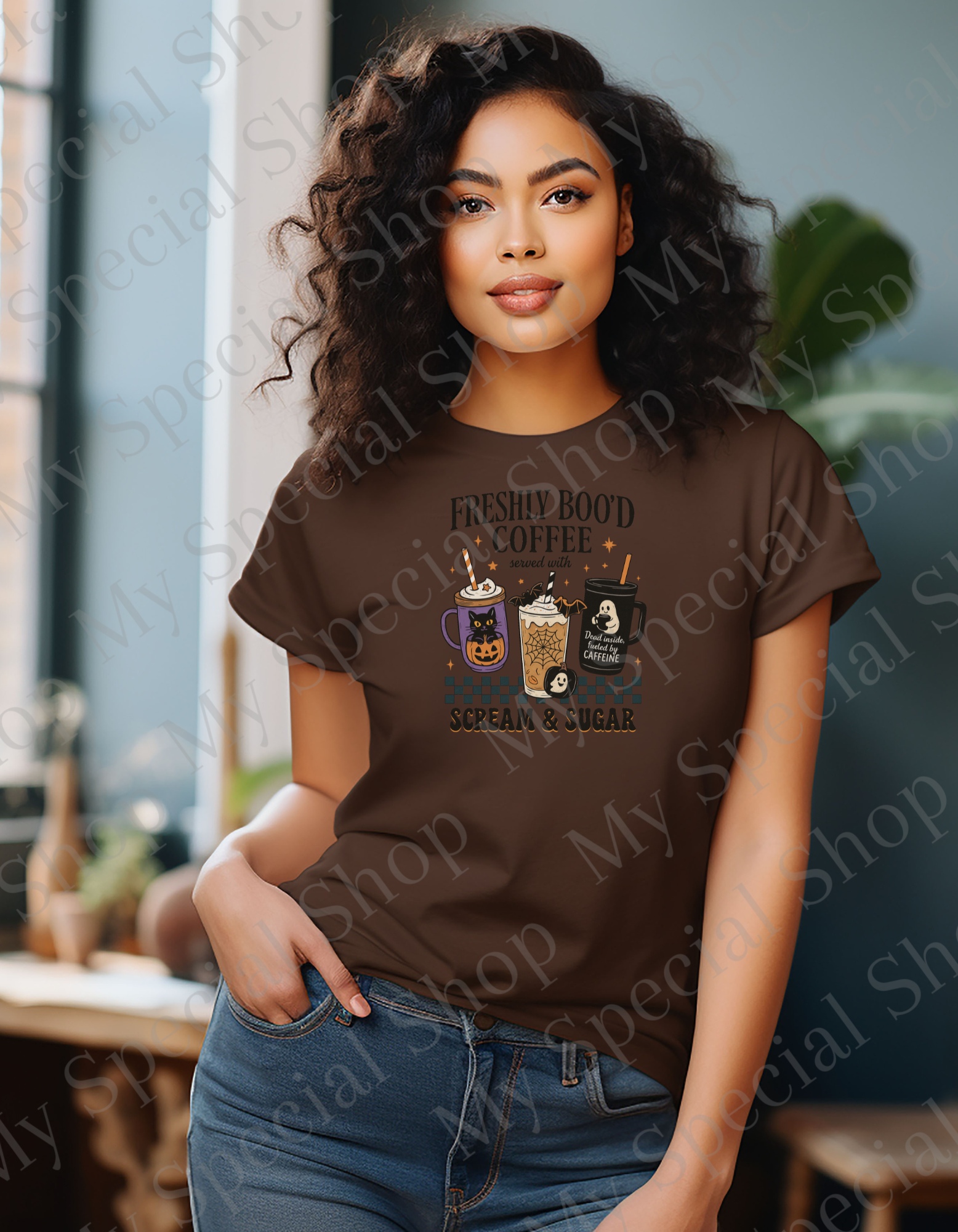 Freshly Boo’d Coffee T-Shirt | Funny Halloween Coffee Shirt | Bella Canvas Fall Tee | Caffeine Ghost Scream & Sugar Shirt | Softstyle | Unisex My Special Shop