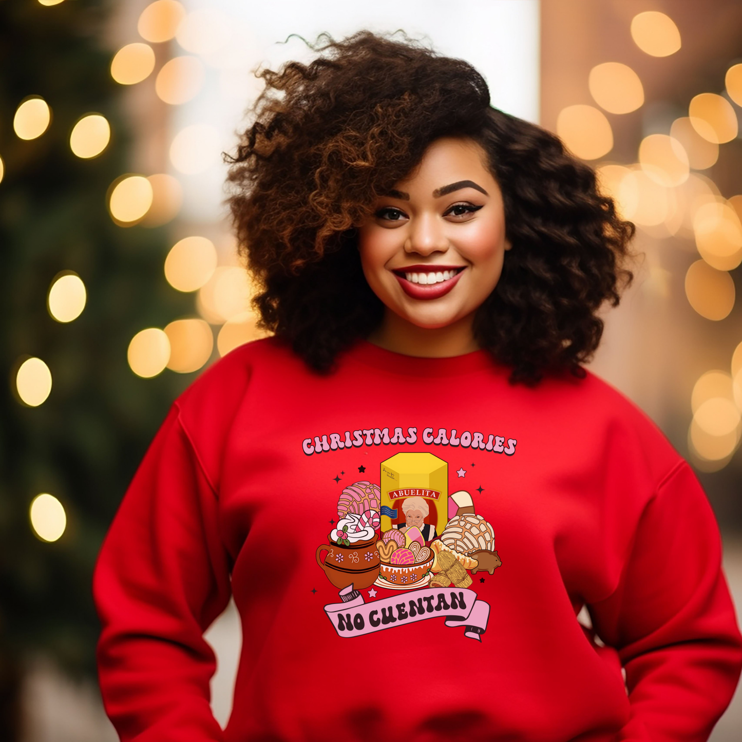 Abuelita Christmas Shirt or Sweatshirt | Cozy Latino Holiday Design | Pan Dulce, Tamales & Hot Chocolate Christmas Apparel My Special Shop
