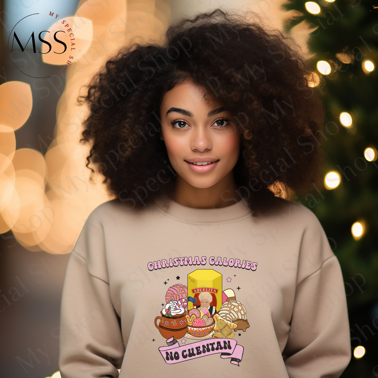Abuelita Christmas Shirt or Sweatshirt | Cozy Latino Holiday Design | Pan Dulce, Tamales & Hot Chocolate Christmas Apparel My Special Shop